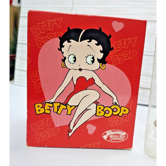 Betty Boop San Francisco Music Box Co Wish You a Merry Christmas on Sled w/Dog - Picture 3 of 3